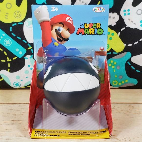 Jakks Pacific Super Mario Chain Chomp 2.5" Collectible Figure World of Nintendo - Picture 2 of 8